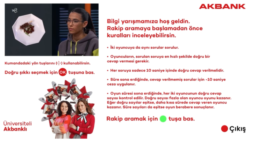 Akbank Smart TV to Smart TV Youth Trivia Contest screenshot 2